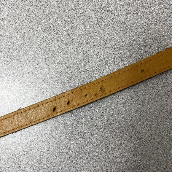 MZ Accessories Ny Snake Leather Belt Womens Small Blue Goldtone Buckle Wrap 1/2" - Picture 9 of 10